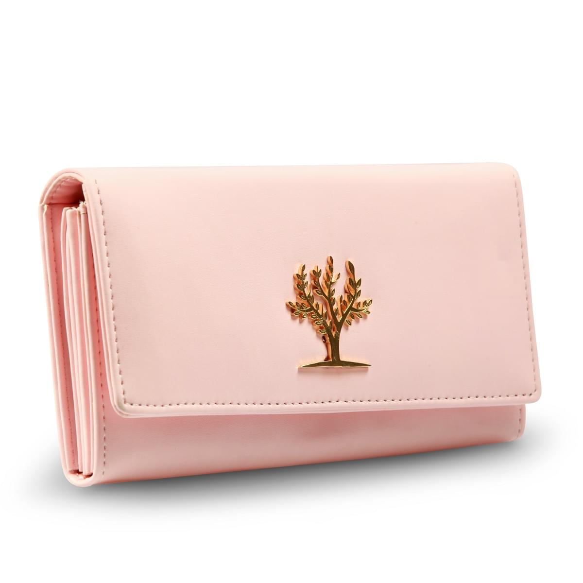 Amara -  Cotton Mellon Flap Magnet Large Wallet - Light Pink - Image 2